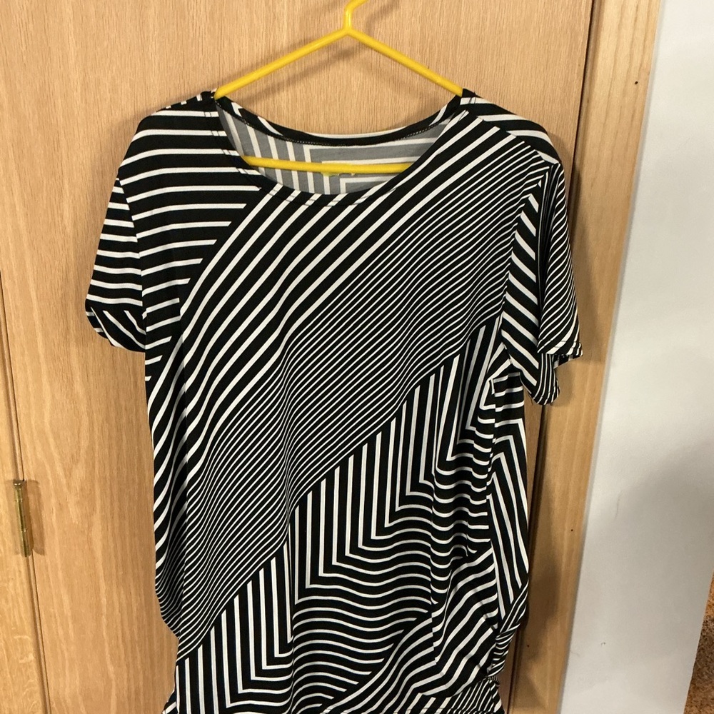 Striped Black and White Women's Top